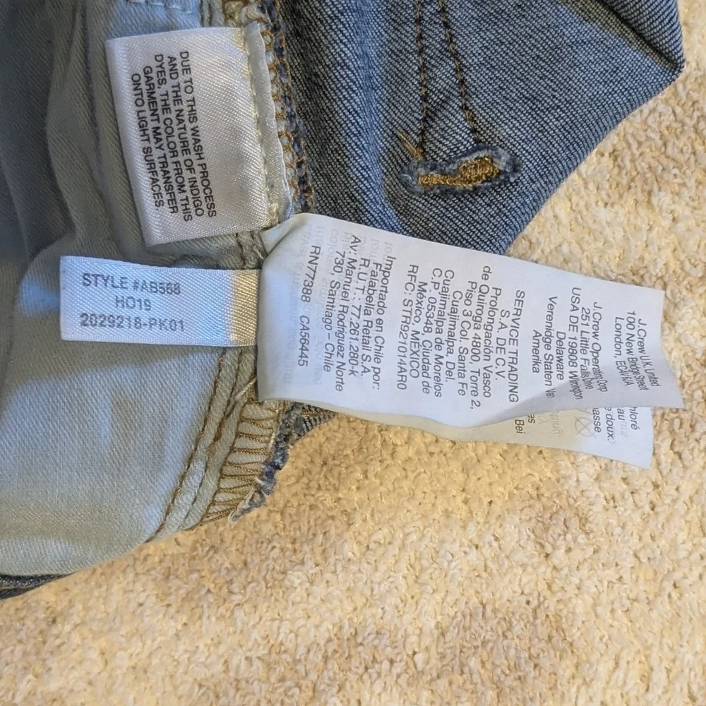 J. Crew High Rise Skinny Jeans Dark Wash Button Fly Stretch Size 28